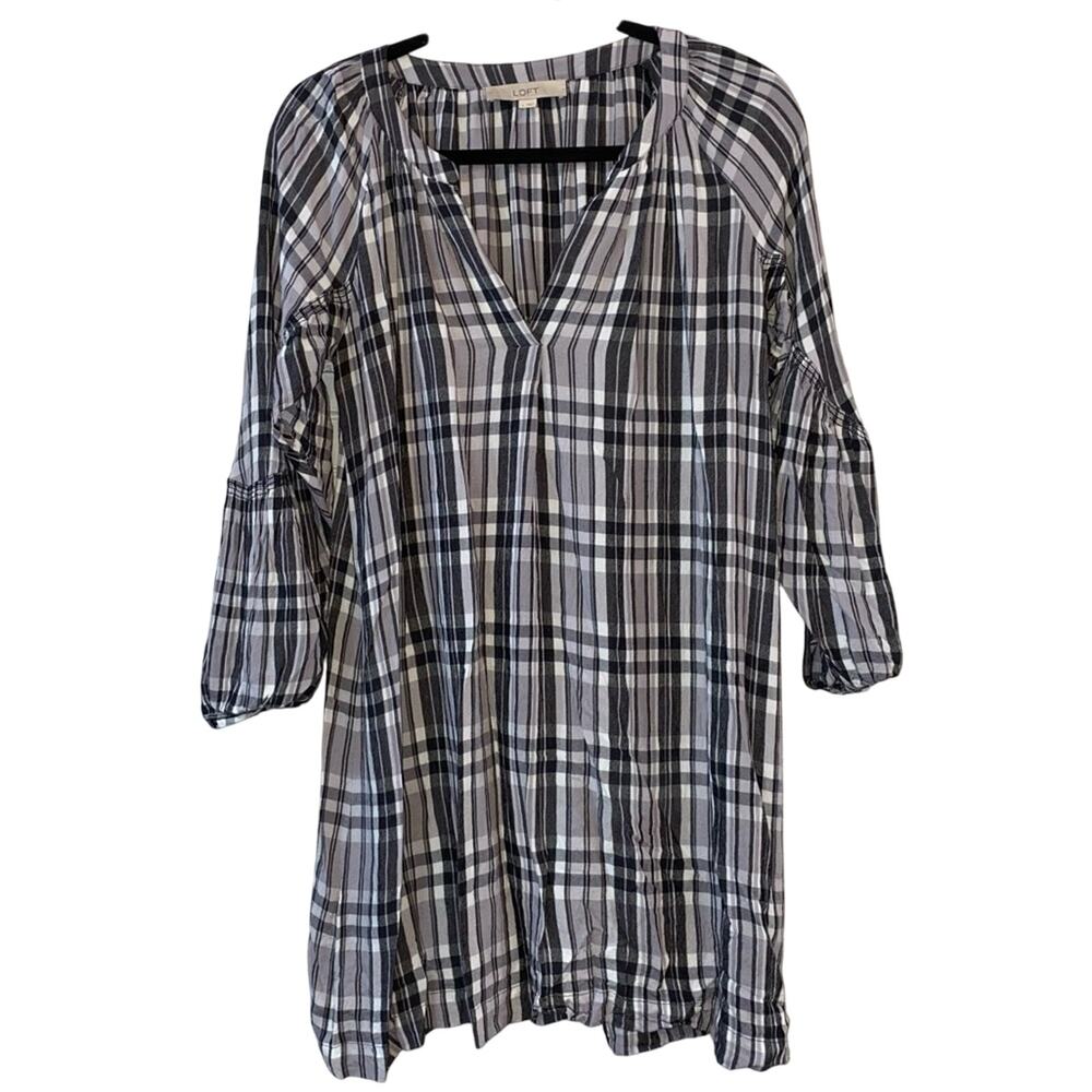 Loftβ Plaid V Neck Mini Dress or Tunic